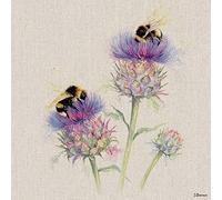 Jane Bannon WDC101304 Canvas Print 40 x 40 cm Busy Bees, Multi-Colour, 40 x 40 cm