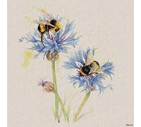 Jane Bannon WDC97309 Printed Canvas 60 x 60 cm (Bees on Cornflowers), Multi-Colour, 60 x 60 cm