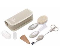 Jané Basic Toiletry Bag with Comb, Natural Bristle Brush, Scissors, Nail Clippers, Files and Silicone Toothbrush
