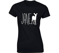 Jane Doe, Ladies Printed T-Shirt - Black/White 2XL = 14-16