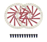 Jane Eyre 180 mm Bicycle Brake Disc 2 Pieces Disc Brake Bicycle Rotor with 12 Screws Suitable for Most Bicycles, Road Bikes, Mountain Bikes, BMX MTB (Red 203 mm)