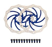 Jane Eyre 2-Piece Bicycle Brake Discs, 140 mm/160 mm/180 mm/203 mm with 12 screws, for most bicycles, road bikes, mountain bikes BMX, MTB (Blue 140mm)