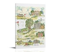 Jane Eyre Map Literary Print Vintage Style Poster Set - Wall Decor, Aesthetic Canvas Painting for A Cozy Homer 24x36inch(60x90cm)