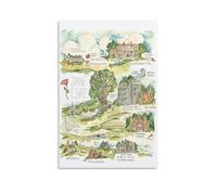 Jane Eyre Map Literary Print Vintage Style Poster Set - Wall Decor, Aesthetic Canvas Painting for A Cozy Homer 24x36inch(60x90cm)