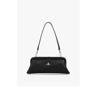 Jane Frame Black Leather Shoulder Bag Purse - Black Leather / One Size