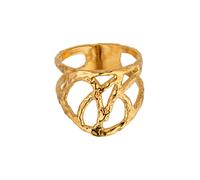 Jane Kønig Logo Ring Goldplated Silver JKR-SS23-G_50-50 - Woman - Quartz - 925 Sterling Silver Gold 50
