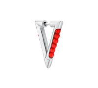 Jane Kønig Small Bermuda Earring Single Silver MTE03-SS22-S - Woman - Quartz - 925 Sterling Silver Red/Silver