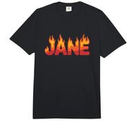 Jane On Fire Name Word Art - Cute Personalized Flame Comfort Colors Adult Heavyweight T-Shirt