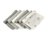 Jané Pack of 6 Multi-Purpose Breastfeeding Muslin Squares, Natural Cotton and Bamboo Fabric, Dust Mite Protection, Ecological, 35 x 35 cm, Green