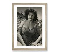 Jane Russell Framed Print | A2 Oak Framed Wall Art | Ready to Hang | Modern Nature Picture | Living Room Bedroom Lounge Office