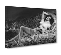 Jane Russell Lay Down Canvas Print | Gallery Wrapped 30mm Frame Wall Art | 20x14 inches | Ready to Hang | Modern Picture | Living Room Bedroom Lounge Office