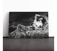 Jane Russell Lay Down Canvas Print | Gallery Wrapped 30mm Frame Wall Art | 30x20 inches | Ready to Hang | Modern Picture | Living Room Bedroom Lounge Office