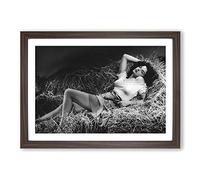 Jane Russell Lay Down Framed Print | A2 Walnut Framed Wall Art | Ready to Hang | Modern Nature Picture | Living Room Bedroom Lounge Office