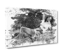 Jane Russell Lay Down V3 Canvas Print | Gallery Wrapped 30mm Frame Wall Art | 30x20 inches | Ready to Hang | Modern Picture | Living Room Bedroom Lounge Office