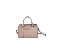 Jane Sissi women round bucket ater-resistant crossbody pu bag in pink with Single sided imitation weaving pattern, side suede, detachable adjustable shoulder strap, double pocket and handbag.