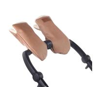 Jané Universal Magnetic Pram Mittens with Fleece Lining Waterproof Windproof Faux Leather Exterior Brown