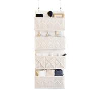 janebeauties Macrame Over The Door Organizer Boho Decor Nursery Storage with 4 Large Woven Pockets, Nursery Organizers and Storage, Nursery Organization, Behind Door for Bathroom, Bedroom