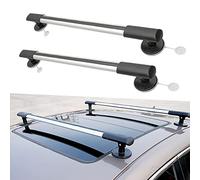 Janefer care Universal Roof Rack Cross Bars, Suction Cup 10cm Diameter, Adjustable Aluminum Luggage Crossbar, for Car SUV Without Roof Side Rail, Non-destructive Installation,B(98-113CM)
