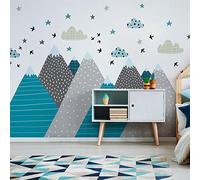 Janeka Giant Scandinavian Mountains Children's Wall Sticker 70 x 140 cm
