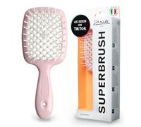 Janeke Original Patented Superbrush Detangler Brush Anti-static Hairbrush Easy For Wet or Dry Use Flexible with Nylon Bristle Great for All Hair Types - Long Thick Curly (Pink)