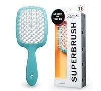 Janeke Superbrush Detangling Brush for Soft Smoothing Hair Brushing with Anti-Static Bristles - Vented Wet Hair Brush for Blow Drying Use - Perfect for Curly, Thick, Wavy, Fine Hair Types (Tiffany)