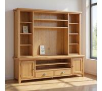 Janelle Oak TV Unit with Bookcase