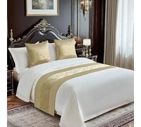 JANEMUA Bed Runner, Durable Decorative Bed Scarf for Home and Hotel Single Bed, Double Bed, King Size Bed, Throw Bedroom-yellow||50 * 240cm (1.8m bed)