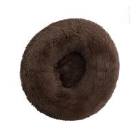 JANEMUA Cat Beds for Indoor Cats, Washable Donut Bed, Soft Plush Pet Cushion,Waterproof Bottom Fluffy Dog and Cat Calming and Self-Warming Bed-Coffee||40cm * 20cm