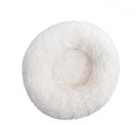 JANEMUA Cat Beds for Indoor Cats, Washable Donut Bed, Soft Plush Pet Cushion,Waterproof Bottom Fluffy Dog and Cat Calming and Self-Warming Bed-White||40cm * 20cm
