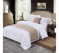 JANEMUA Smooth Comfort Bed Runner, Soft Decor Bed Scarf & Pillowcase, No Fading Solid Color Bedspreads Decoration for Home and Hotel-Khaki||50X160cm for 1m bed