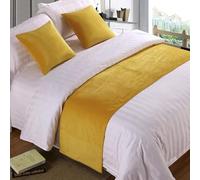 JANEMUA Soft Bed Runners and Matching Cushions Bed Runners King Size Hotel Bedding Bed Scarfves Modern Bedspreads Home Bedroom Hotel Decor-Yellow||1*Pillowcase