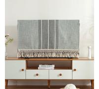 JANEMUA Universal Bedroom Living Room TV Dust Cover Desktop with Tassel, Modern Art Decoration TV Dust Cover Cloth, Desktop/Hanging TV Screen Protector-Green||42-43inch