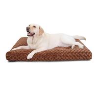 JANEMUA Washable Dog Bed, Deluxe Plush Dog Crate, Ultra Soft Fluffy for Large, Jumbo, Medium, Small Dogs Breeds-Brown||L 90 x W 60 x H 8cm