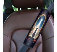 JANENFNA 2 Packs Car Seat Belt Pads Cover, Soft Comfort Car Seat Belt Shoulder Pads Strap Covers for Adults Kids, Car Seat Belt Cushions for Car, Truck, Carmera,Cat UFO Night Sky