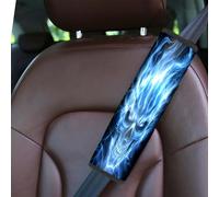 JANENFNA 2 Packs Car Seat Belt Pads Cover, Soft Comfort Car Seat Belt Shoulder Pads Strap Covers for Adults Kids, Car Seat Belt Cushions for Car, Truck, Carmera,Blue Flame Skull ABC
