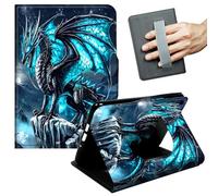 JANENFNA 360° Rotating Case for Samsung Galaxy Tab A9 Plus 10.9" /A11 Plus - Folio Stand Cover with Hand Strap, Auto Wake/Sleep, Magnetic Closure, Shockproof Case, Blue Dragon a