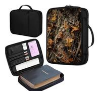 JANENFNA Bible Cover Bag for Women, Forest Bible Case, Large Bible Bag with Pockets, Zipper and Handle for Standard and Large Bibles, Christian Gift for Women