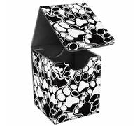 JANENFNA Card Deck Box, Card Storage Box Fits 100+ Single Sleeved Cards, Large Capacity PU Leather Card Storage Box with Strong Magnet for Magic Commander TCG CCG, Dog Paws