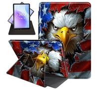 JANENFNA Case for 6.8" Amazon Kindle Paperwhite 11th Generation 2021 and Kindle Paperwhite 2021 Signature Edition, 360 Degree Rotating Swivel Stand Case with Auto Sleep/Wake,Flag - Breaker Eagle