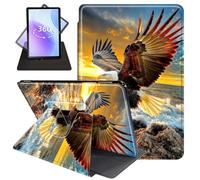 JANENFNA Case for 6.8" Amazon Kindle Paperwhite 11th Generation 2021 and Kindle Paperwhite 2021 Signature Edition, 360 Degree Rotating Swivel Stand Case with Auto Sleep/Wake,Eagle Sunset Ocean Wave