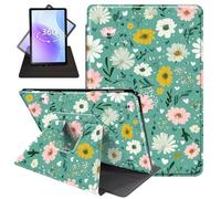 JANENFNA Case for 6.8" Amazon Kindle Paperwhite 11th Generation 2021 and Kindle Paperwhite 2021 Signature Edition, 360 Degree Rotating Swivel Stand Case with Auto Sleep/Wake,Pastel Flowers & Hearts