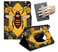 JANENFNA Case for 6" Basic Kindle (11th Gen, 2022/2024 Release) - Slim Smart Cover with Hand Strap & Auto Wake/Sleep, Bee Yellow Flower