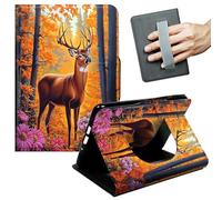 JANENFNA Case for 6" Basic Kindle (11th Gen, 2022/2024 Release) - Slim Smart Cover with Hand Strap & Auto Wake/Sleep, Autumn Deer