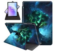 JANENFNA Case for Amazon Fire HD 8 & 8 Plus Tablet 12th/10th Generation 2024/2022/2020 Release, 360 Degree Rotating Swivel Stand PU Leather Case with Auto Sleep/Wake,Cosmic Tree