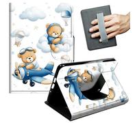 JANENFNA Case for Amazon Fire Max 11 Tablet (13th Gen, 2023 Release) - Slim Smart Cover with Hand Strap & Auto Wake/Sleep, Teddy Bears Air Adventure
