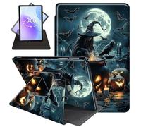 JANENFNA Case for Amazon Kindle Fire 7 (9th/7th/5th Generation, 2019/2017/2015 Release), 360 Degree Rotating Slim Kickstand Stand Smart Cover with Auto Wake/Sleep,Witch Cauldron Halloween