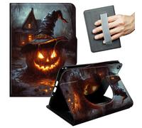 JANENFNA Case for Amazon Kindle Fire HD 8 (8th/7th/6th Gen, 2018/2017/2016 Release), Slim Smart Cover with Hand Strap & Auto Wake/Sleep, Witch Hat Pumpkin