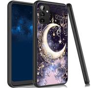 JANENFNA Case for Galaxy A05S, Slim Shock Proof TPU Cover Soft Flexible Rubber Lightweight Protective Phone Case for Samsung Galaxy A05S,Crescent Stars in Sky