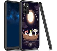 JANENFNA Case for Galaxy A14 5G, Slim Shock Proof TPU Cover Soft Flexible Rubber Lightweight Protective Phone Case for Samsung Galaxy A14 5G,Frog on Moonlit Boat