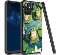 JANENFNA Case for Galaxy A14 5G, Slim Shock Proof TPU Cover Soft Flexible Rubber Lightweight Protective Phone Case for Samsung Galaxy A14 5G,Cute Frog on Lotus Leaf